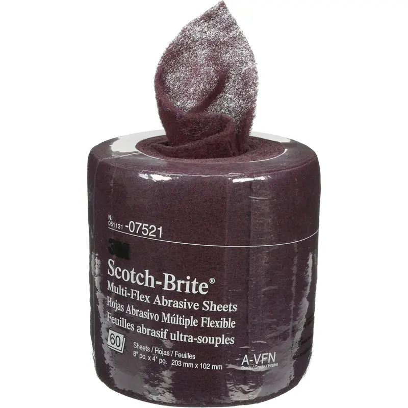 Scotch-Brite™ Sheet Rolls, Very Fine, 8" W X 6-2/3 Yd. L 1