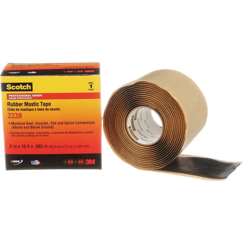 Scotch® Rubber Mastic Tape 2228, 50.8 Mm (2") X 3 M (10'), Black 1