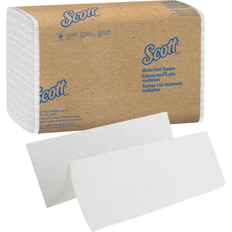 Scott® Essential Multi-Fold Paper Towels, 1 Ply, 9-2/5" L X 9-1/5" W, 250 /Pack 1