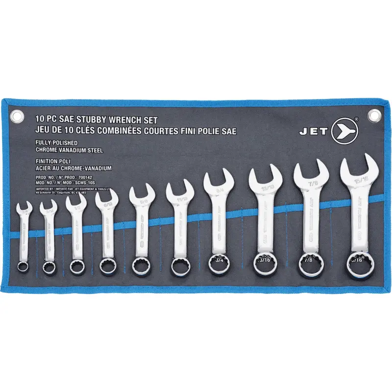 Scws-10S Stubby Wrench Sets, Combination, 10 Pieces, Imperial 1