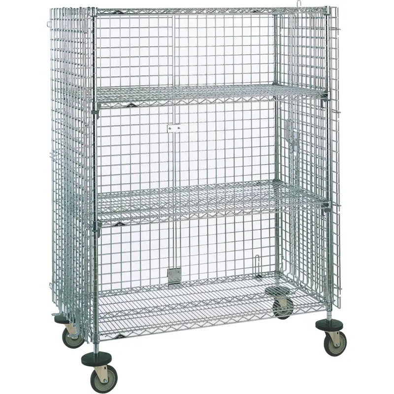 Security Carts, Chrome Plated, 21-1/2" X 68-1/2 X 38-1/2", 500 Lbs. Capacity 1