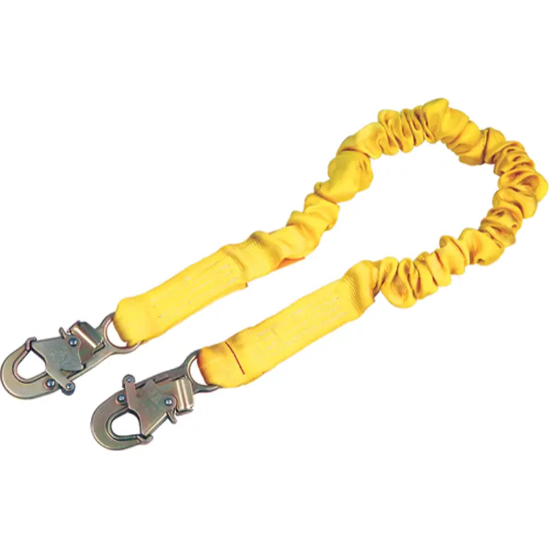 Shockwave™ 2 Shock Absorbing Lanyards, 6', Snap Hook Center, Snap Hook Leg Ends, Polyester 1