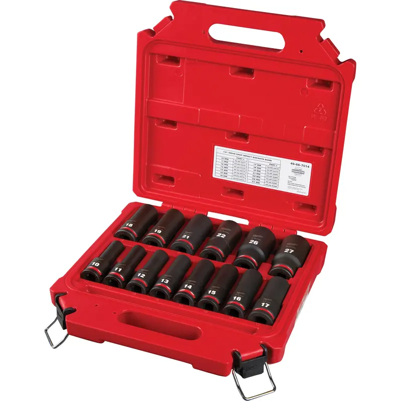 Shockwave™ Impact Duty™ Metric 6 Point Socket Set, 14 Pcs, Impact, 1/2" Drive Size, Deep 1