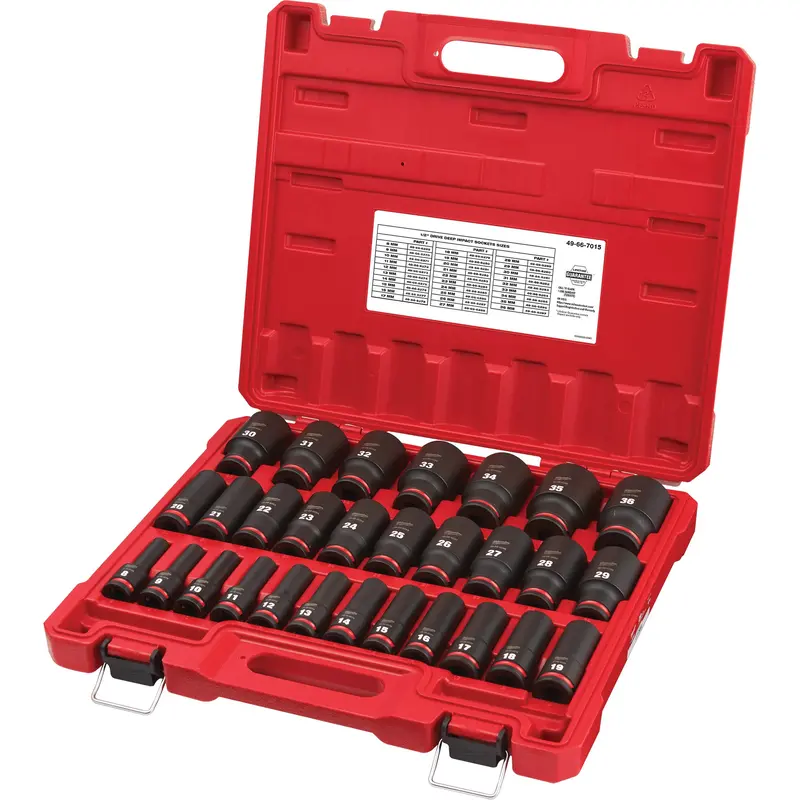 Shockwave™ Impact Duty™ Metric 6 Point Socket Set, 29 Pcs, Impact, 1/2" Drive Size, Deep 1