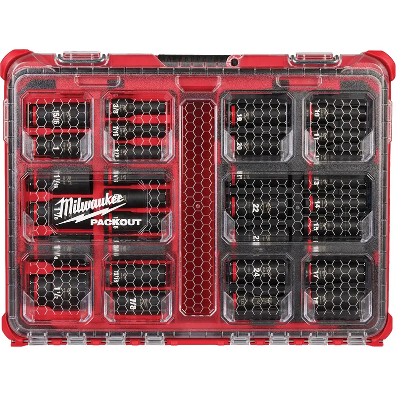 Shockwave Impact Duty™ Packout™ Socket Set, 31 Pcs, Impact, 1/2" Drive Size, Deep 1