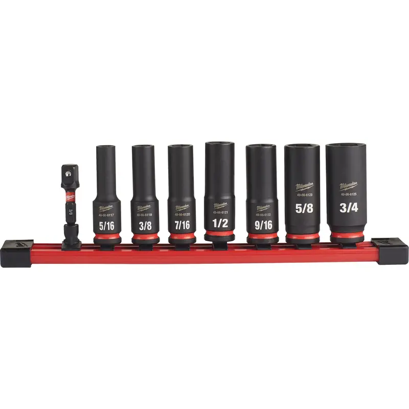 Shockwave™ Impact Duty™ Sae 6 Point Socket Set, 9 Pcs, Impact, 3/8" Drive Size, Deep 1