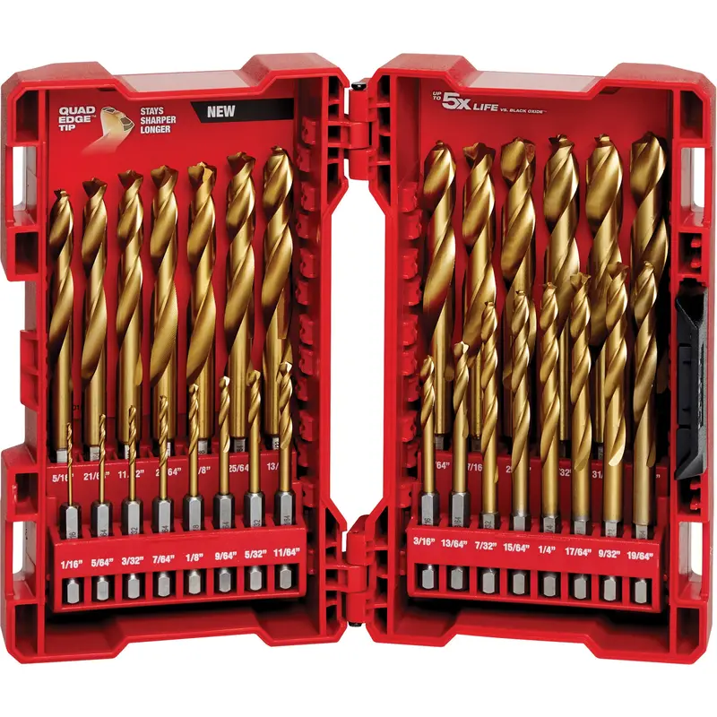 Shockwave™ Red Helix™ Drill Bit Set, 29 Pieces, Titanium 1