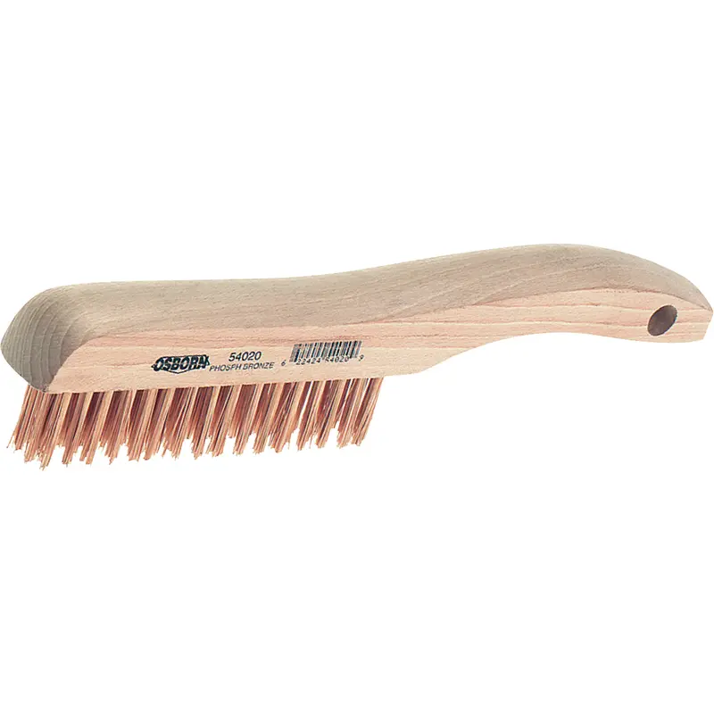 Shoe Handle Scratch Brush, Steel, 4" X 16" Wire Rows, 10" Long 1