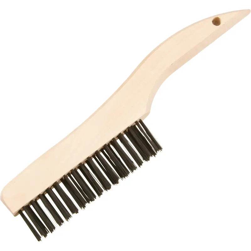 Shoe Handle Scratch Brushes, Brass, 4 X 16 Wire Rows, 10" Long 1