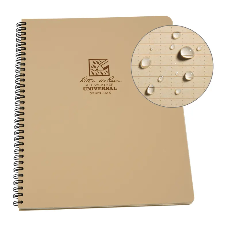 Side-Spiral Notebook, Soft Cover, Tan, 64 Pages, 4-5/8" W X 7" L 1