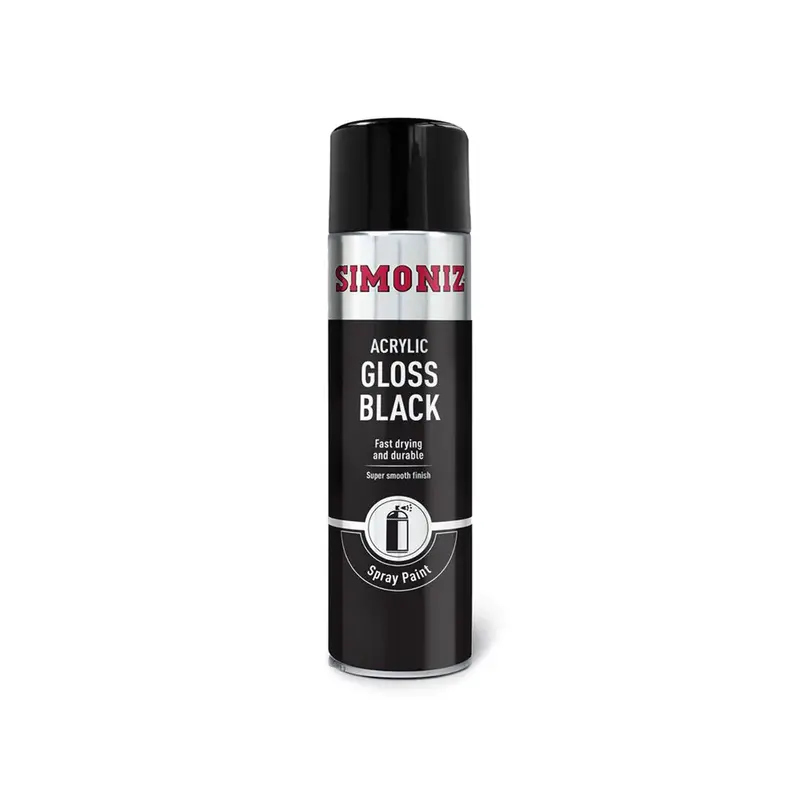 Simoniz Gloss Black Acrylic Spray Paint 500Ml 1