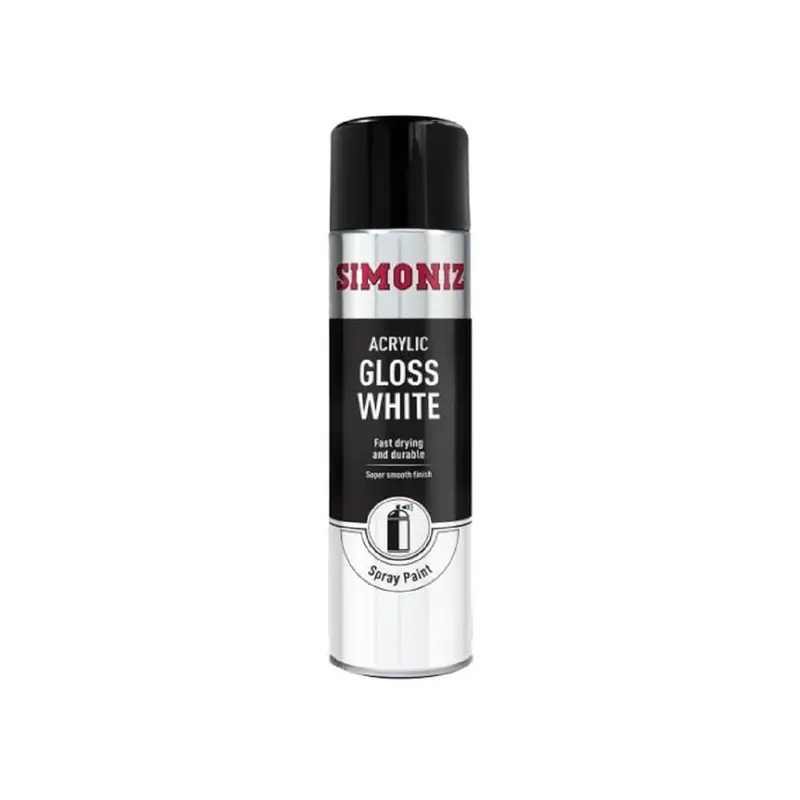 Simoniz Gloss White Acrylic Spray Paint 500Ml 1