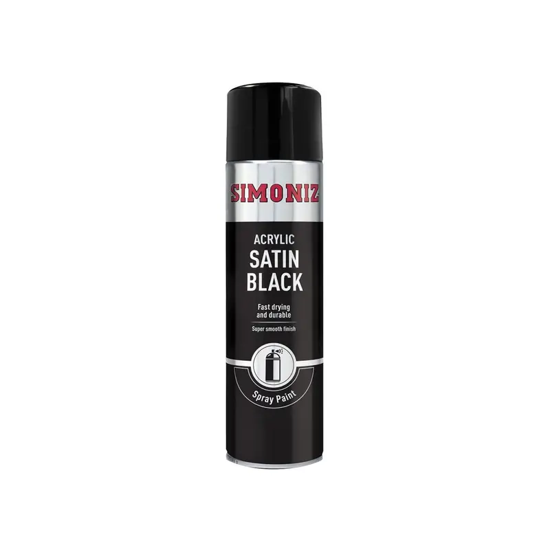 Simoniz Satin Black Acrylic Spray Paint 500Ml 1