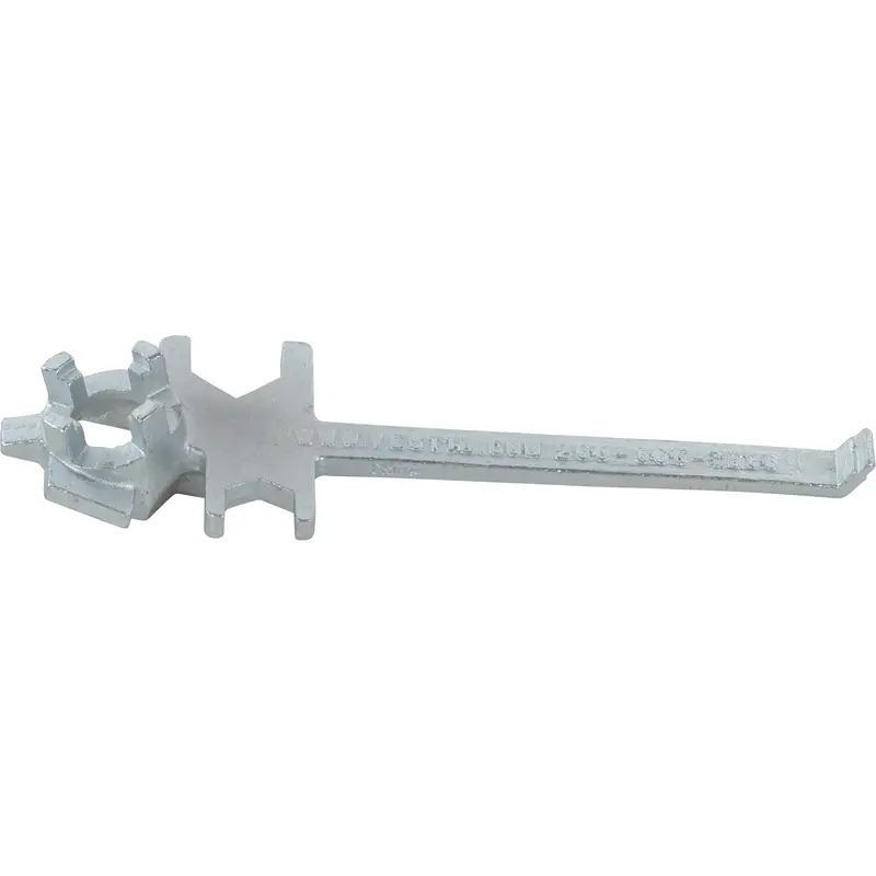 Single Ended Specialty Bung Nut Wrench, 1-1/2" Opening, 7-1/2" Handle, Zinc Cast Steel 1