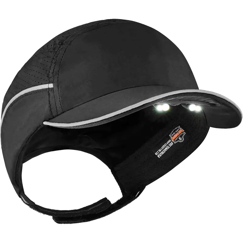 Skullerz® 8965 Lightweight Bump Cap Hat With Led Lighting, Black 1