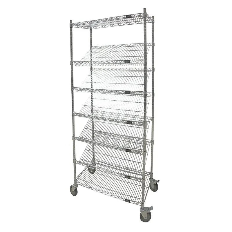 Slanted Shelf Cart, 7 Tiers, 24" W X 80" H X 48" D 1