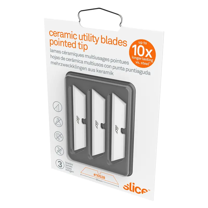 Slice™ Pointed-Tip Ceramic Utility Knife Blades, Single Style 1