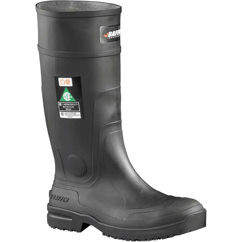 Slip Resistant Boots, Rubber, Steel Toe, Size 9 1
