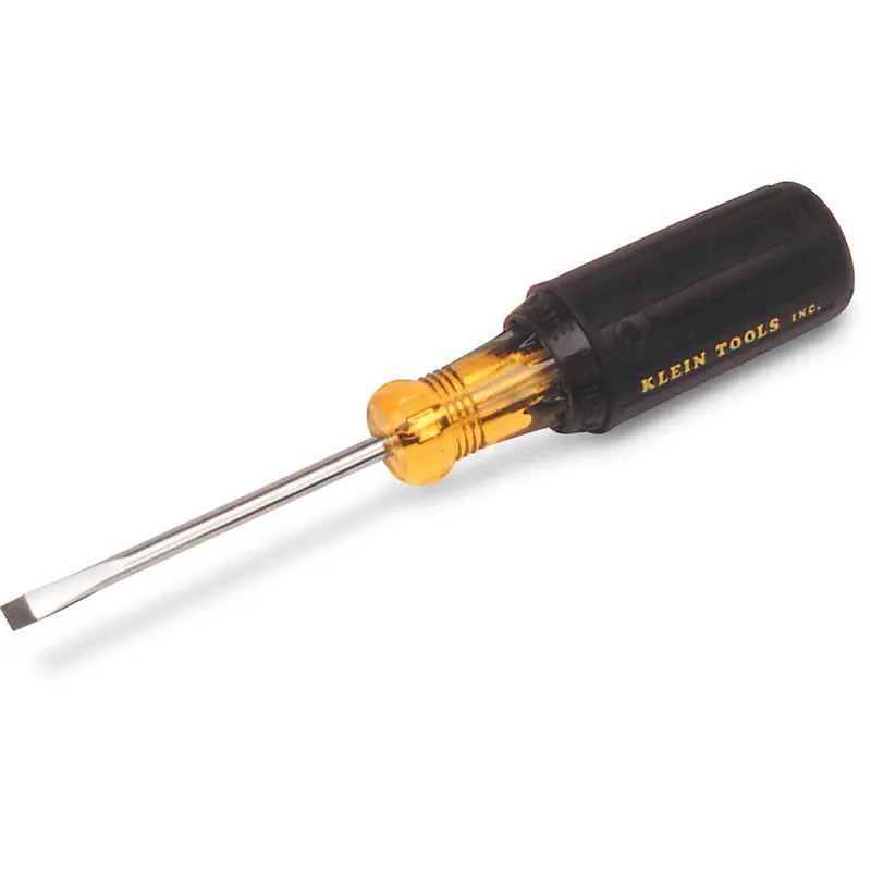 Slot Cabinet Tip Screwdriver, 3/16" Tip, Round, 13-3/4" L, Cushion Grip Handle 1