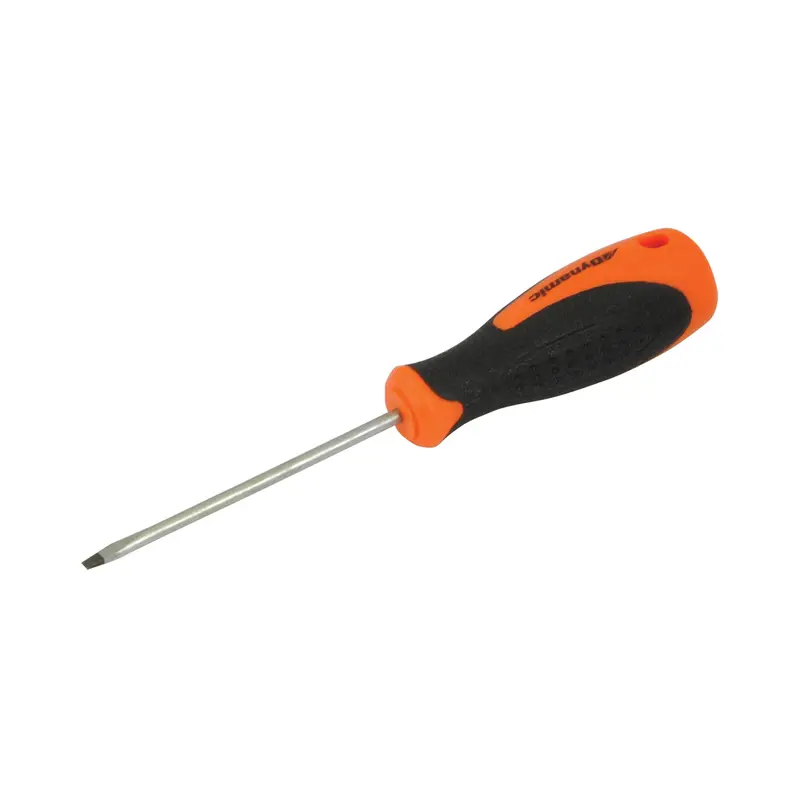 Slotted Screwdriver, 1/8" Tip, Round, 6" L, Cushion Grip Handle 1
