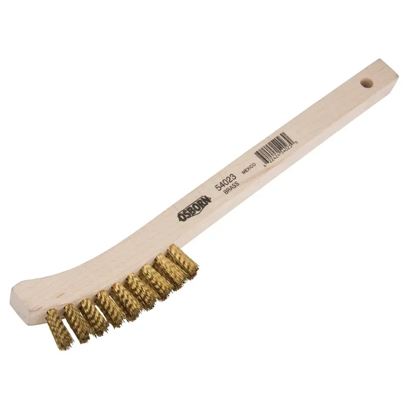 Small Cleaning Scratch Brushes, Brass, 2 X 9 Wire Rows, 8-5/8" Long 1