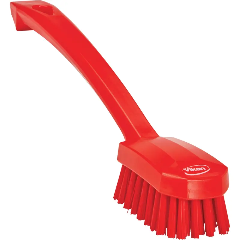 Small Utility Brush, Medium Bristles, 10-1/4" Long, Red 1