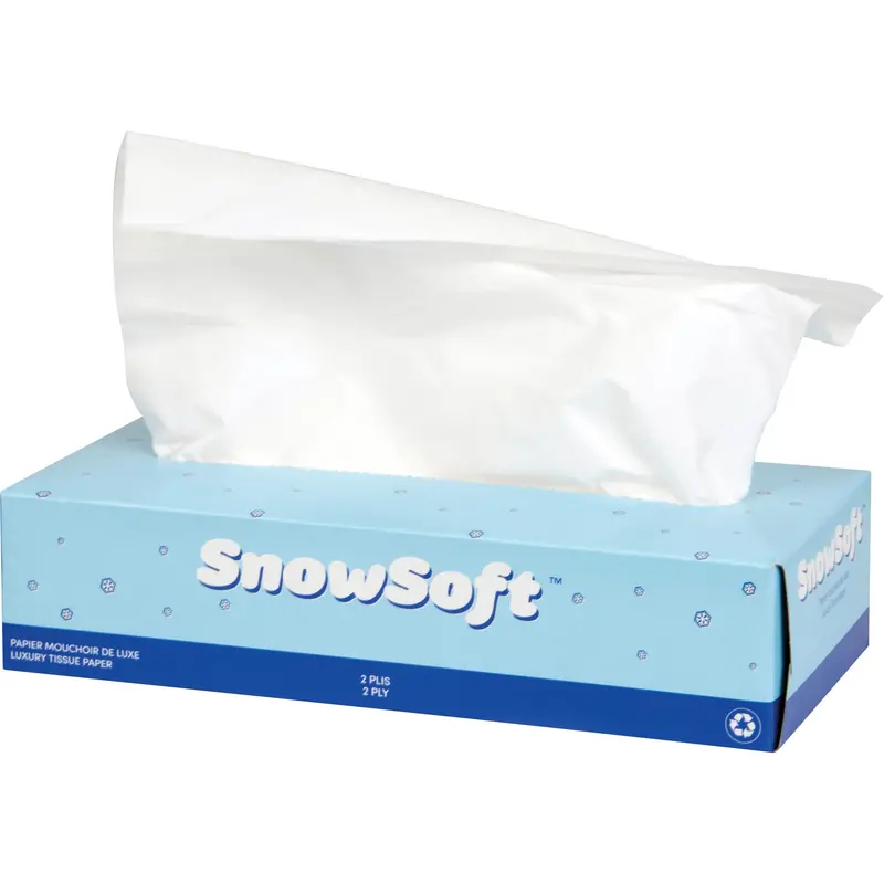 Snow Soft™ Premium Facial Tissue, 2 Ply, 7.4" L X 8.4" W, 100 Sheets/Box 1