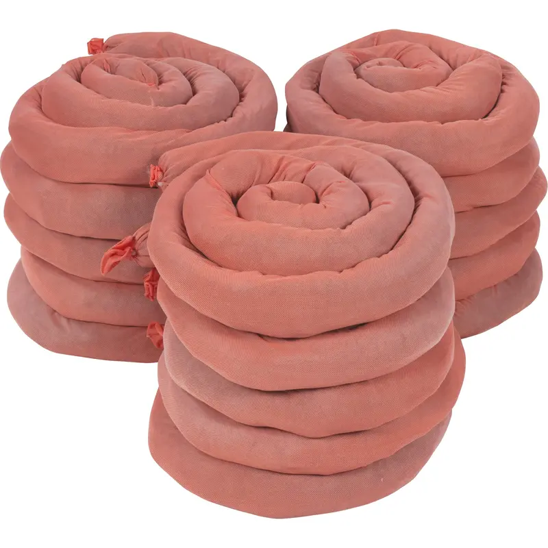 Sorbents Socks, Hazmat, 50 Gal. Absorbancy, 3" W X 8' L, Pack Of 15 1