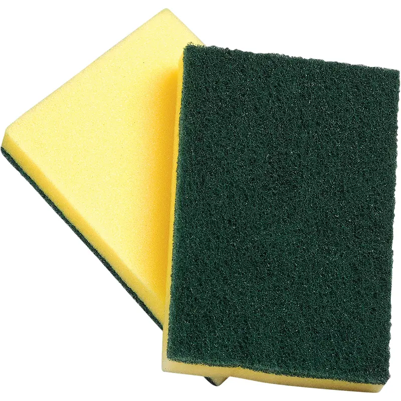 Sponges With Scouring Pad, Scrubbing, 4" W X 6" L 1