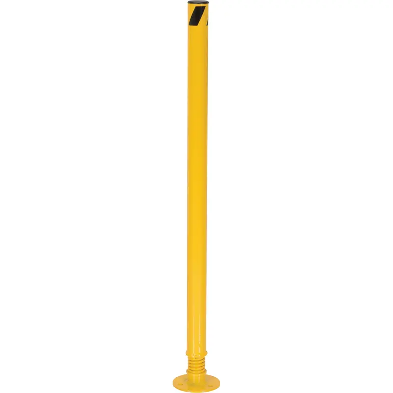Spring Loaded Bollard, Steel, 42" H X 2-1/8" W, Yellow 1