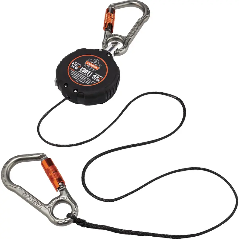 Squids® 3011 Tool Lanyard, Retractable, Dual Carabiner 1