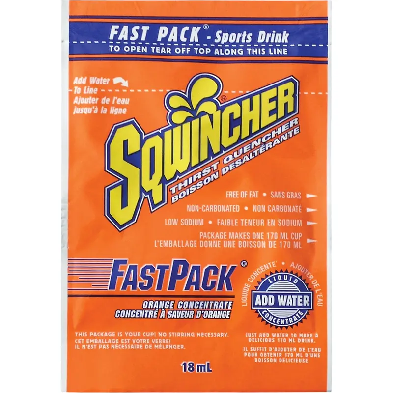 Sqwincher® Rehydration Drink Fast Pack®, Single Serve, Orange 1