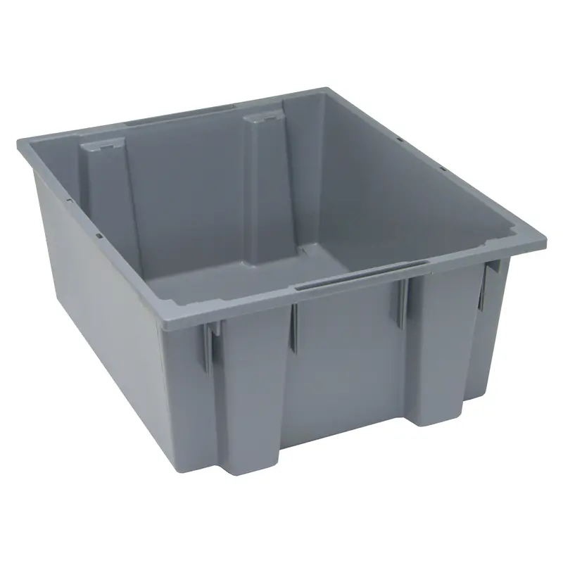 Stack & Nest Totes, 10" X 23.5" X 19.5", Grey 1