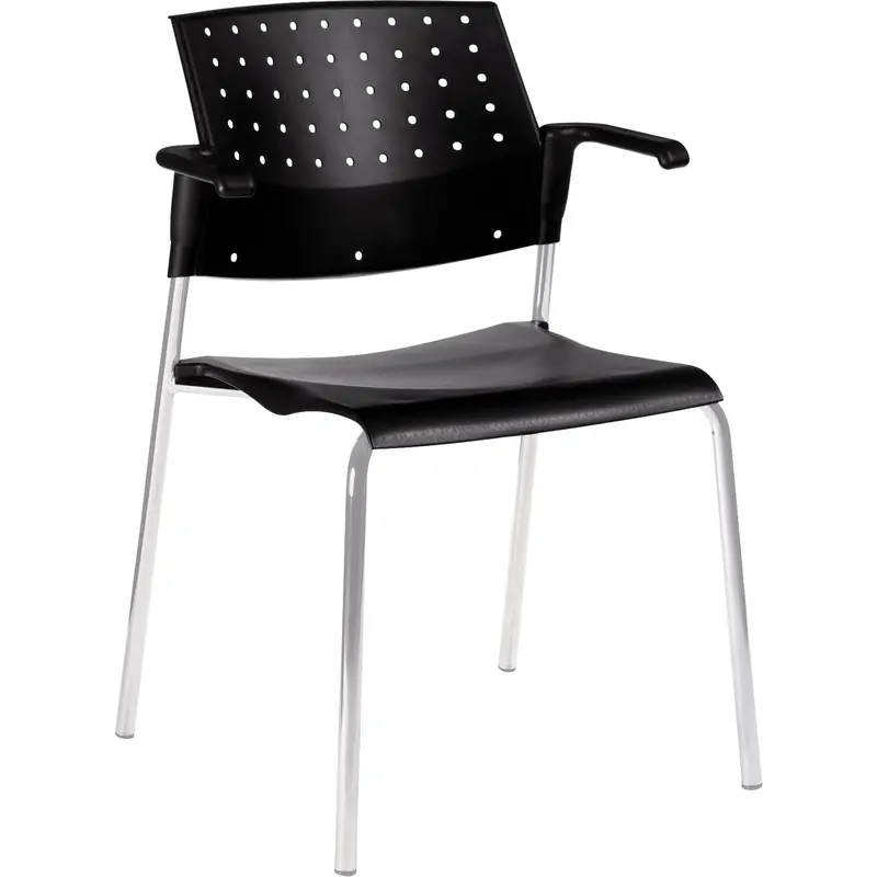 Stacking Chairs, Plastic, 33" High, 300 Lbs. Capacity, Black 1