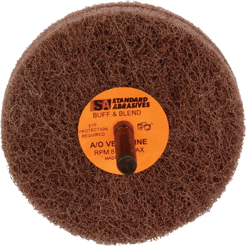 Standard Abrasives™ 2-Ply Buff & Blend Wheel, 3" Dia. X 2" W, 1/4" Arbor, Aluminum Oxide 1