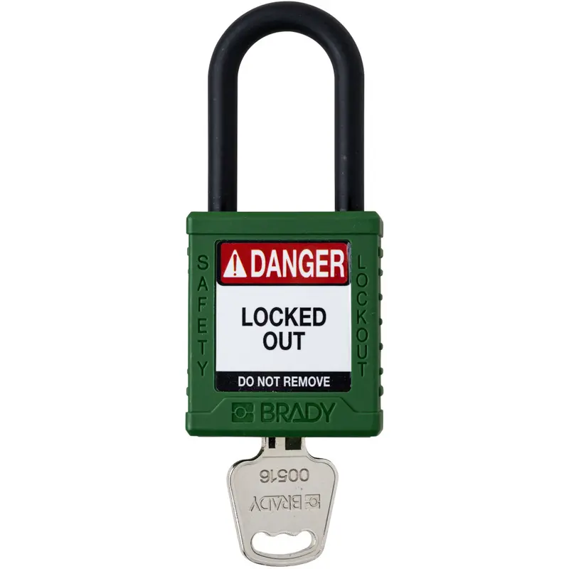 Standard Lockout Padlock, Safety Padlock, Keyed Different, Nylon, 1-1/2" Width 1