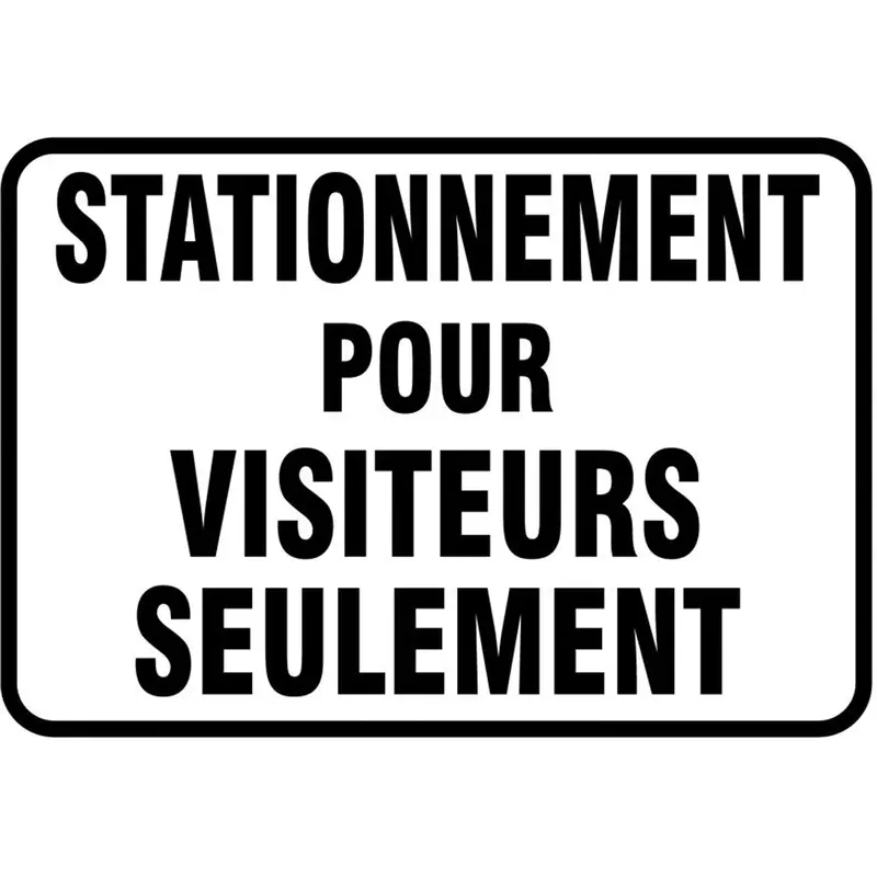 "Stationnement Pour Visiteurs" Sign, 14" X 20", Aluminum, French 1