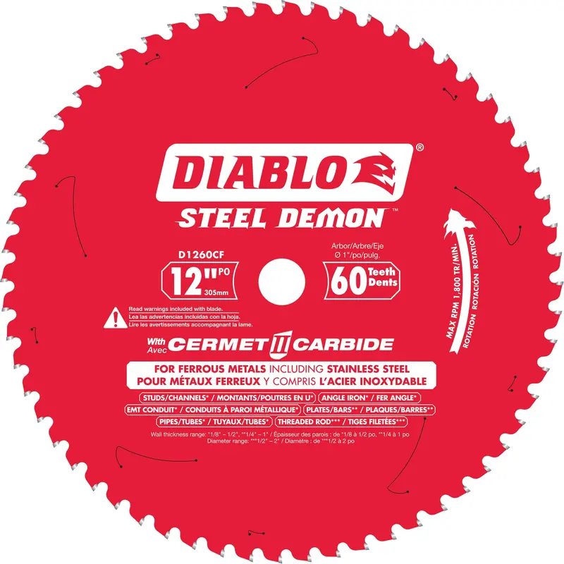 Steel Demon™ Cermet Ii Circular Saw Blade, 12", 60 Teeth, Metal Use 1