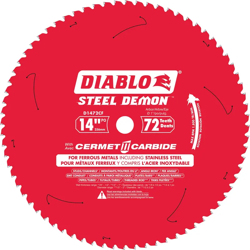 Steel Demon™ Cermet Ii Circular Saw Blade, 14", 72 Teeth, Metal Use 1