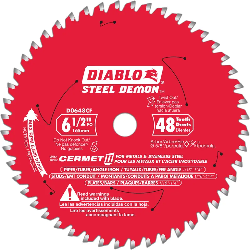 Steel Demon™ Cermet Ii Circular Saw Blade, 6-1/2", 48 Teeth, Metal Use 1