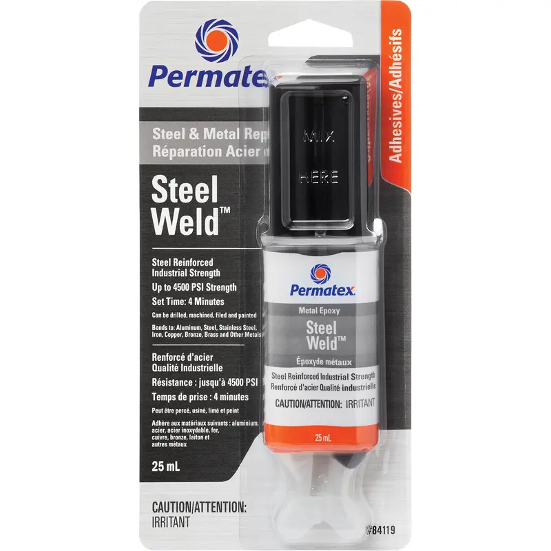 Steel Weld™ Epoxy, 25 Ml, Syringe, Two-Part, Grey 1