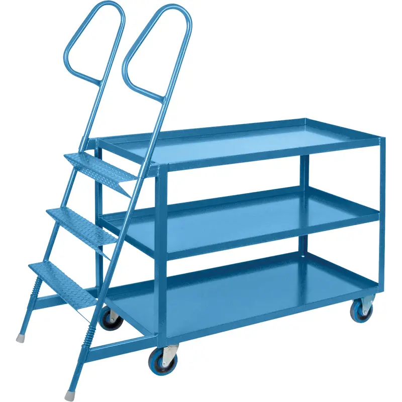 Stock Picking Carts, Steel, 24" W X 64" D, 3 Shelves, 1200 Lbs. Capacity 1
