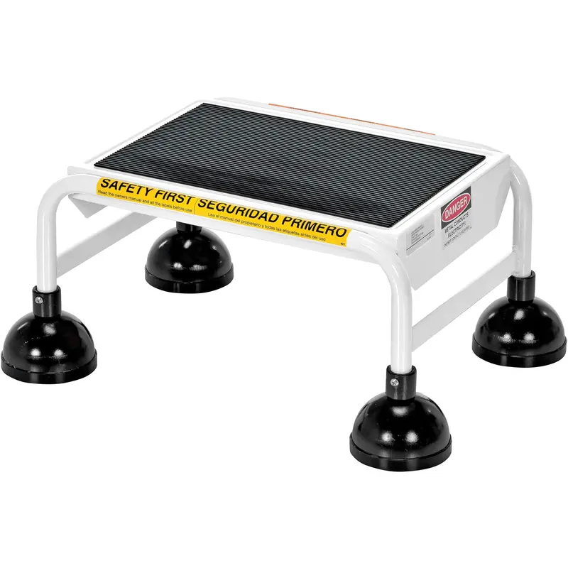 Stop-Step Ladders, 1 Steps, 16" Step Width, 9-9/16" Platform Height, Steel 1