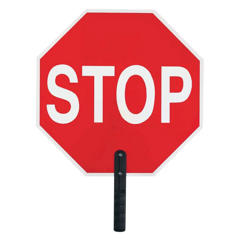 "Stop" Traffic Sign, 18" X 18", Plastic, English With Pictogram 1
