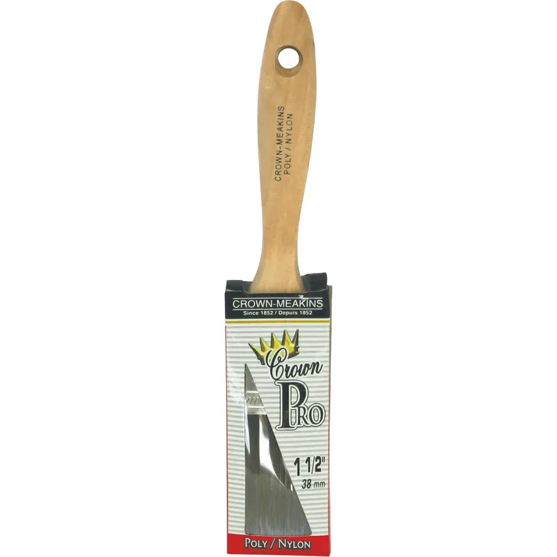 Straight Pro Paint Brush, Poly/Nylon, Wood Handle, 1-1/2" Width 1
