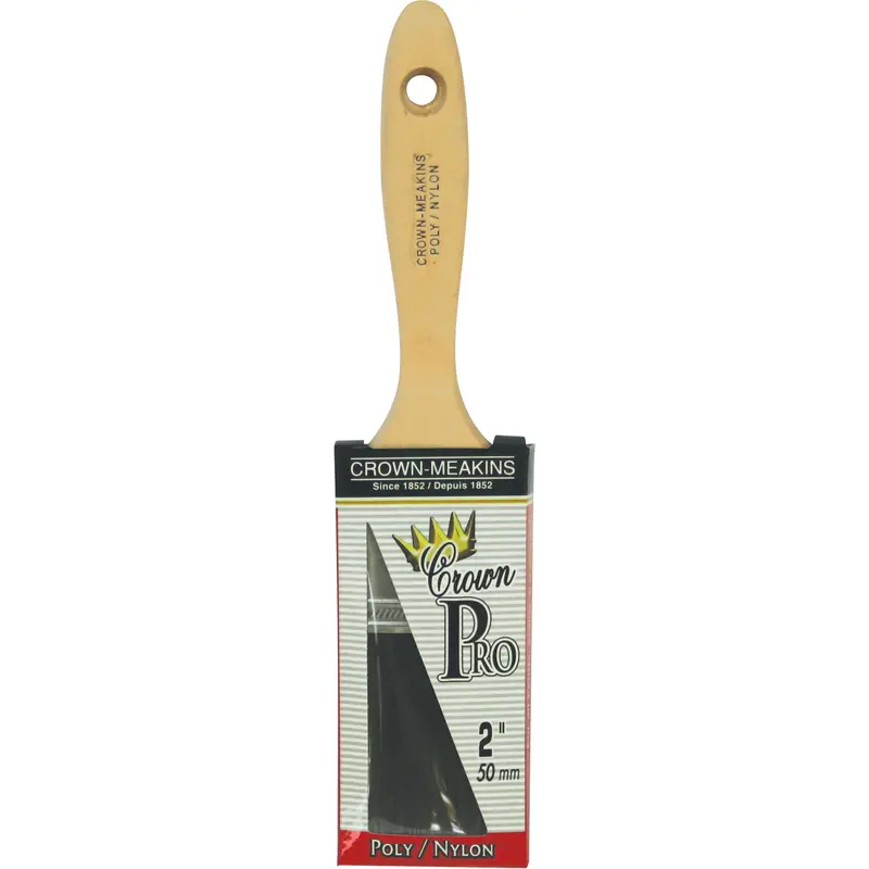 Straight Pro Paint Brush, Poly/Nylon, Wood Handle, 2" Width 1