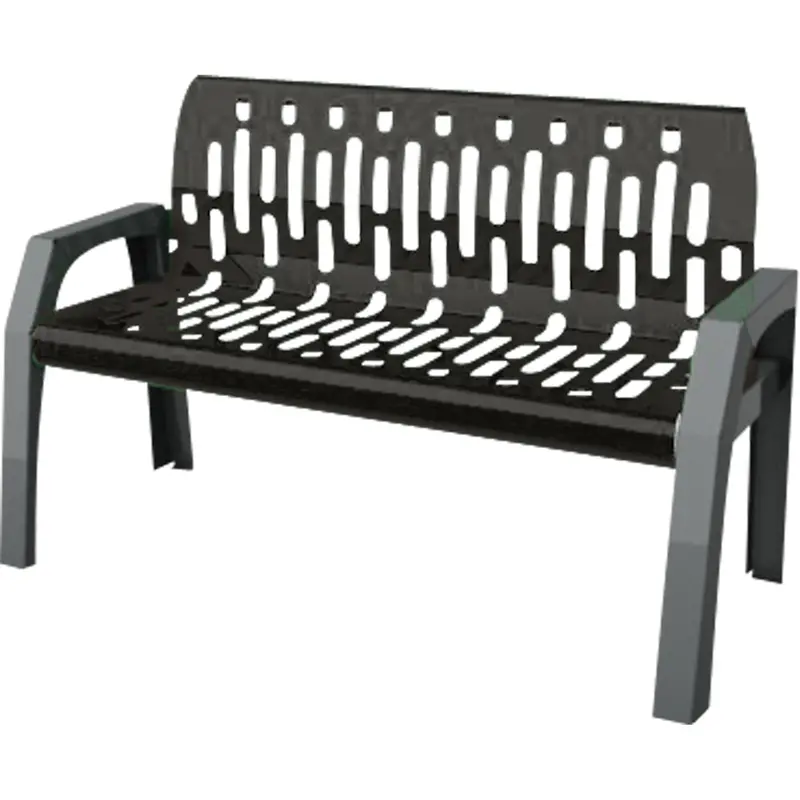 Stream Benches, Steel, 48" L X 25" W X 34" H, Black 1