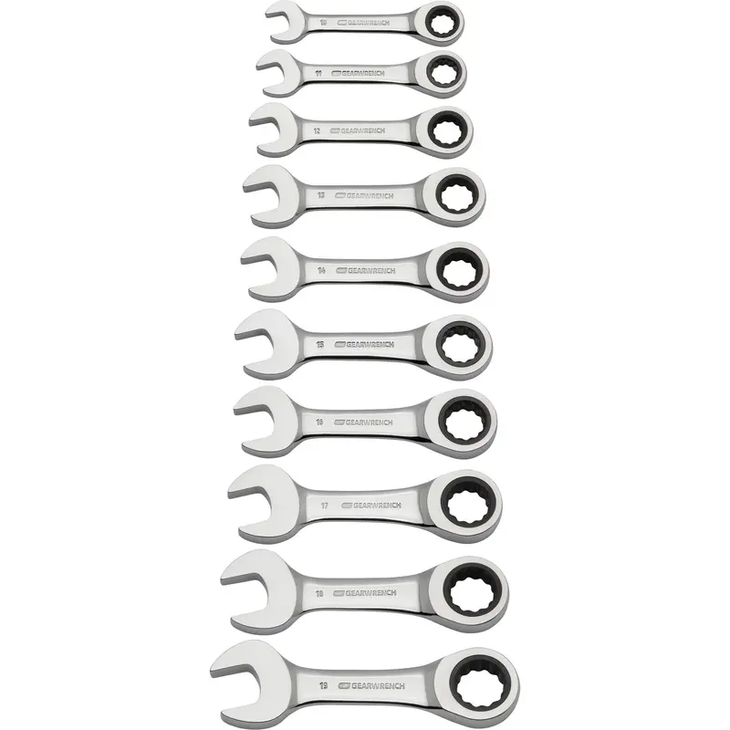 Stubby Wrench Set, Combination, 10 Pieces, Metric 1