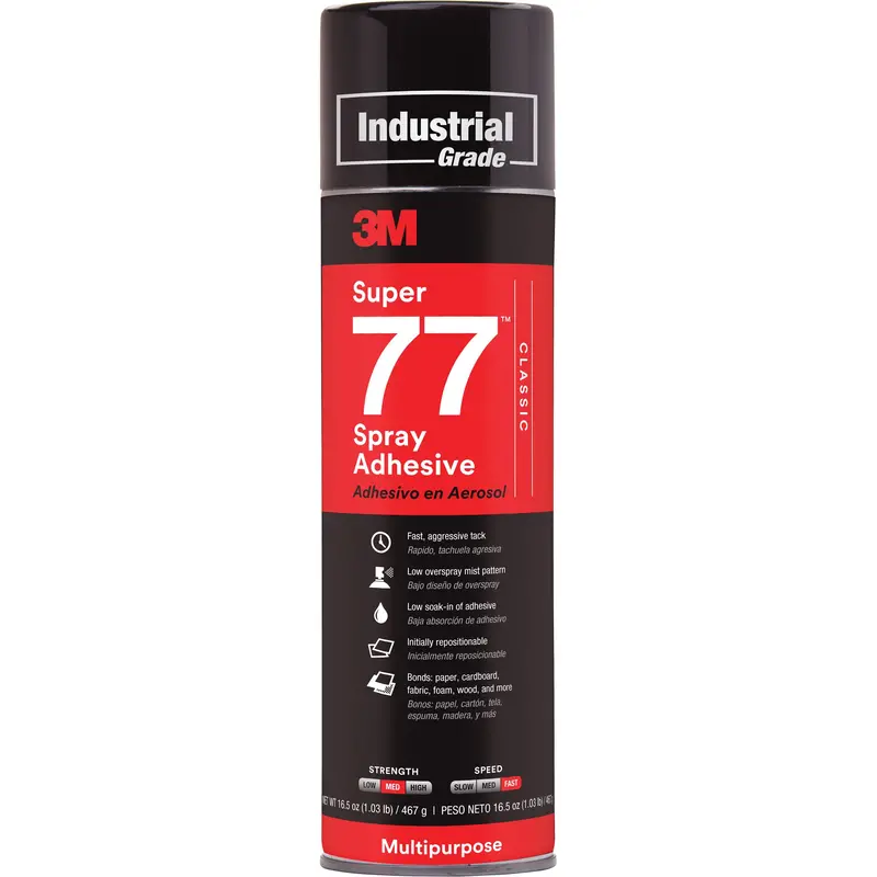 Super 77™ Spray Adhesive, Clear, Aerosol Can 1