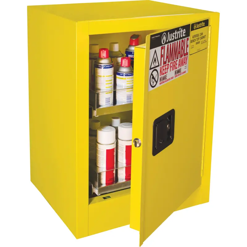 Sure-Grip® Ex Benchtop Flammable Safety Cabinet, 24 Gal., 1 Door, 21" W X 27" H X 18" D 1